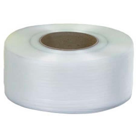 Global Industrial Machine Grade Strapping, 3/8W x 12900'L x 0.022 Thick, 8 x 8 Core, White 185621WH